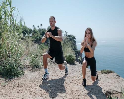 fit man exercising outdoors in a natural chilean landscape